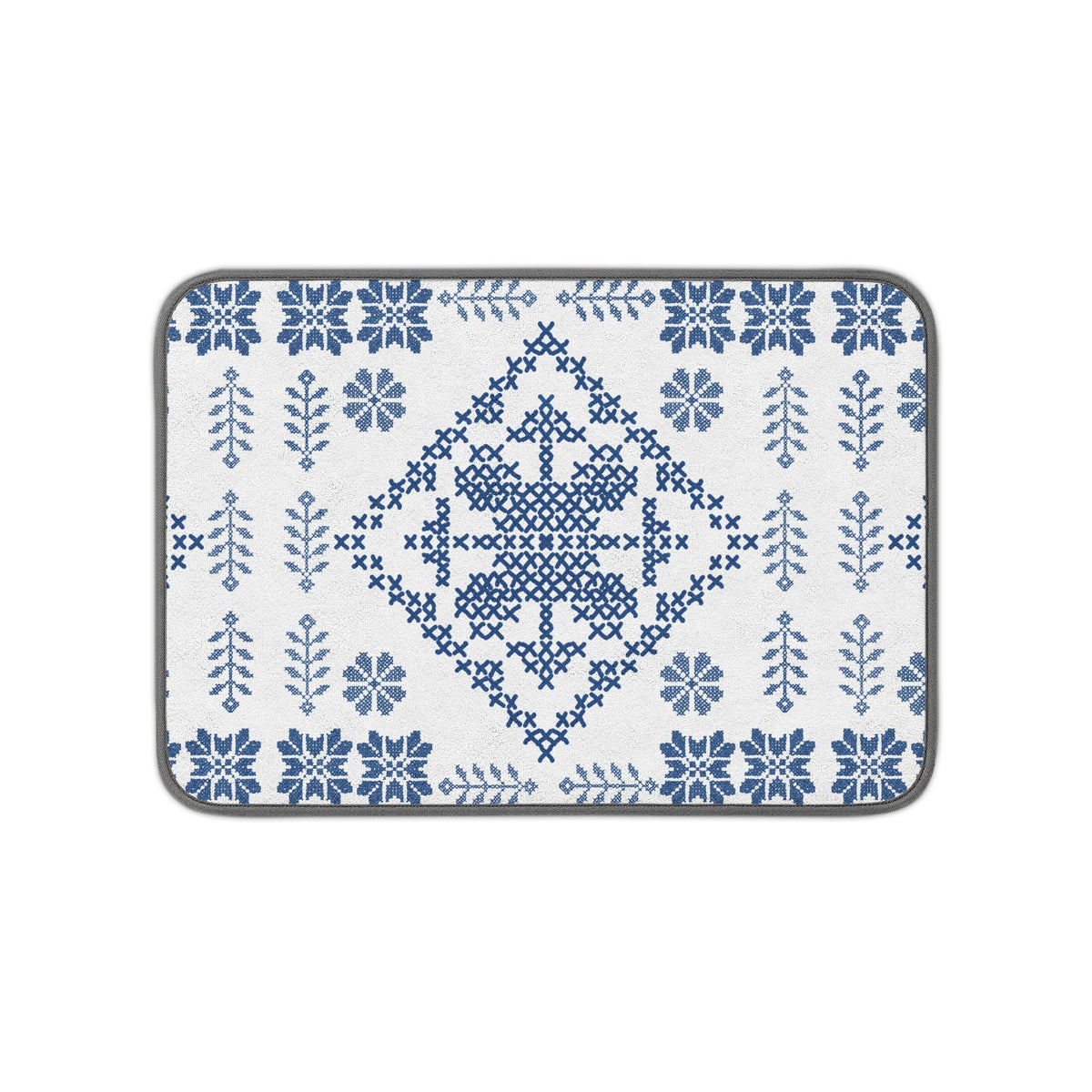 Tatreez Microfiber Kitchen Dish Mat White