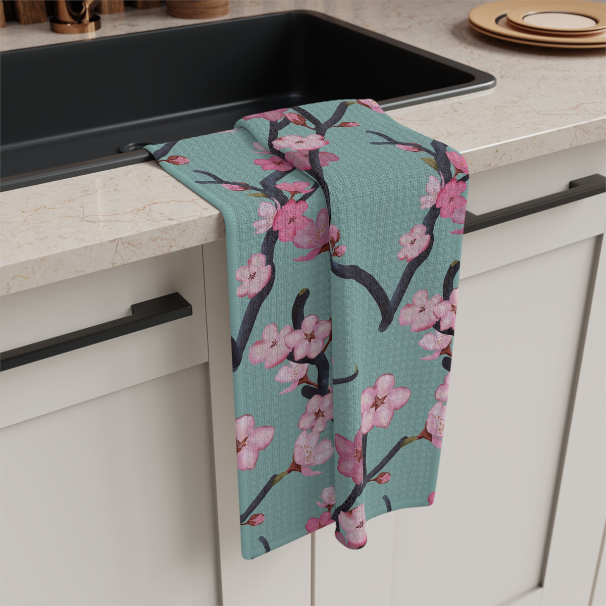 Cherry Blossom Microfiber Tea Towel