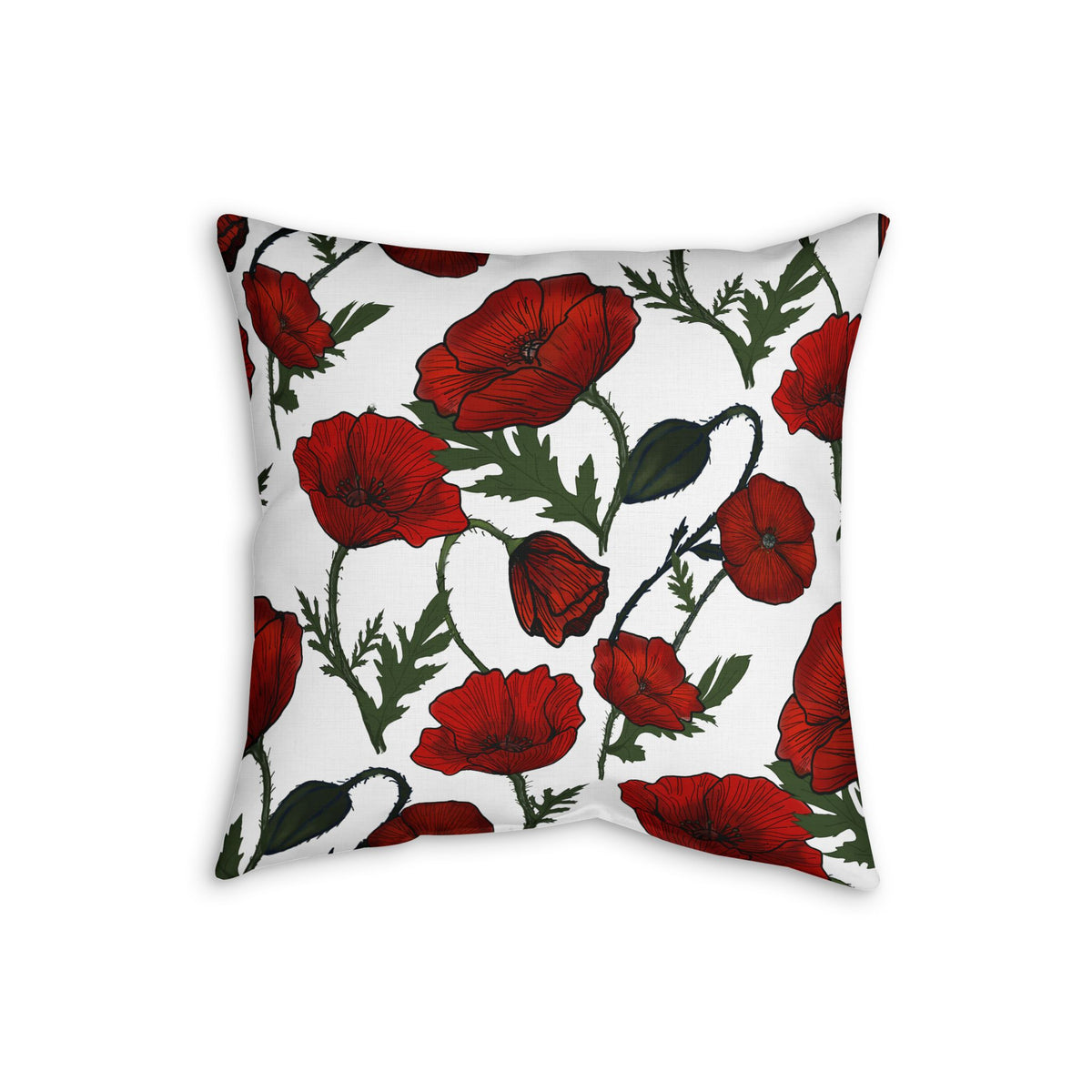 Poppy Faux Linen Pillow