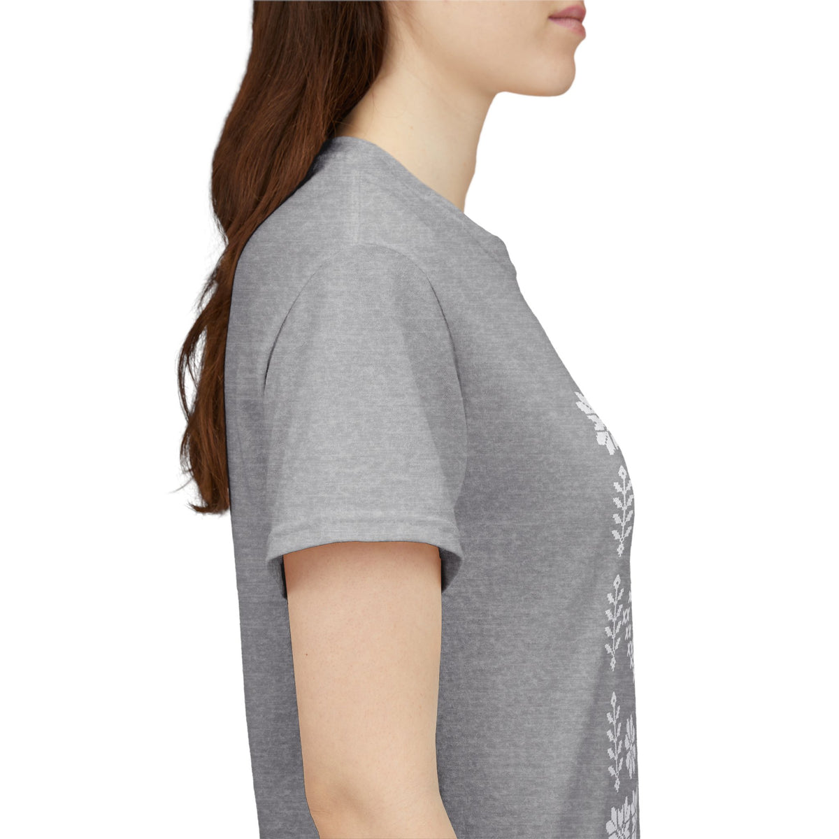 Tatreez Unisex Heavy Cotton Tee White Stitch Design