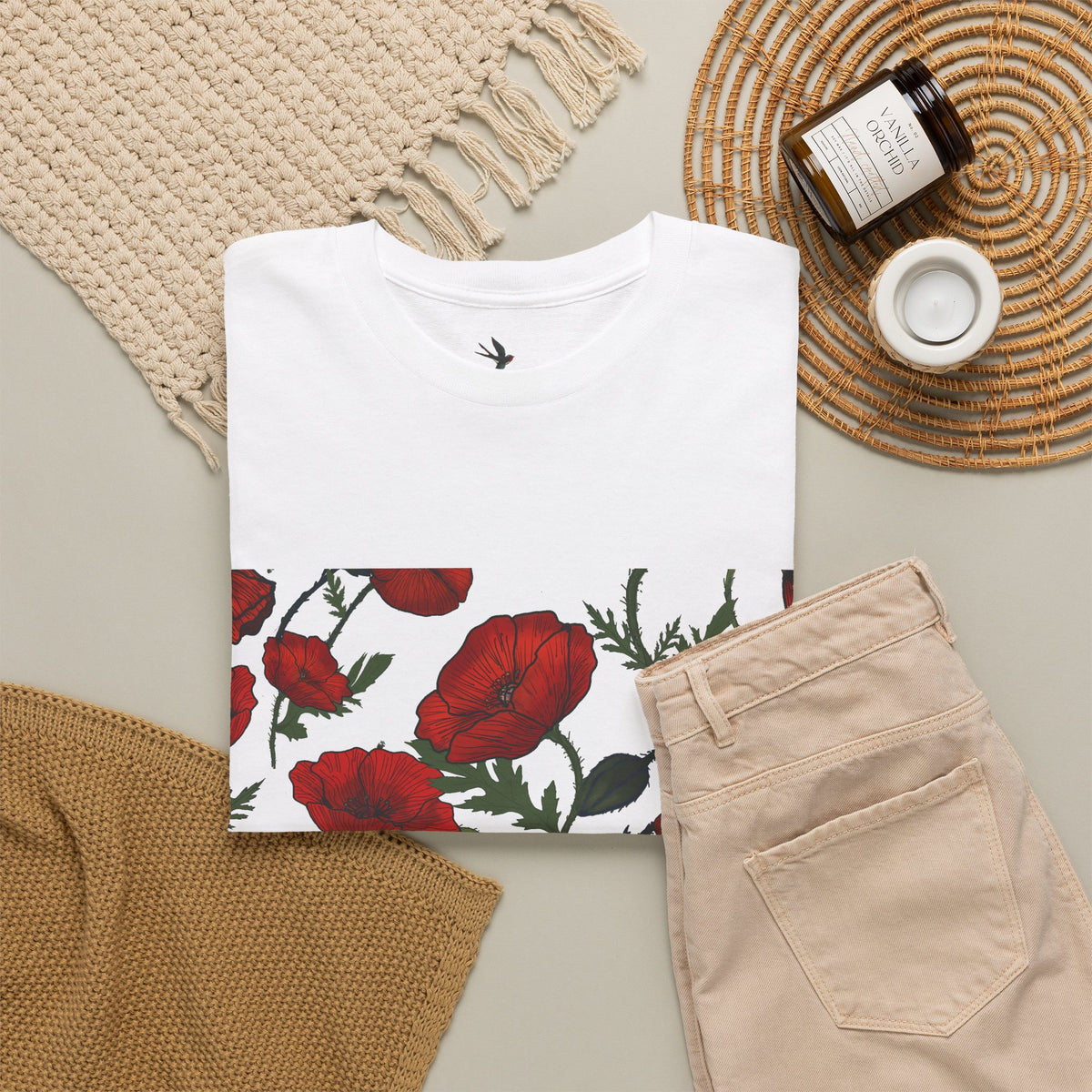 Poppy Field Unisex Heavy Cotton Tee
