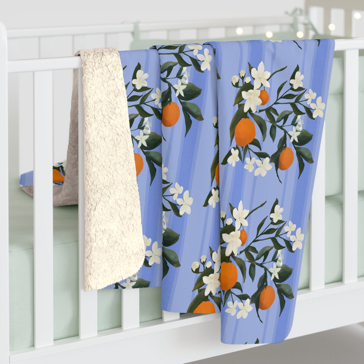 The Grove Sherpa Fleece Blanket - Orange Blossoms