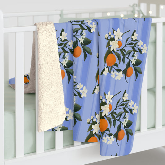 The Grove Sherpa Fleece Blanket - Orange Blossoms