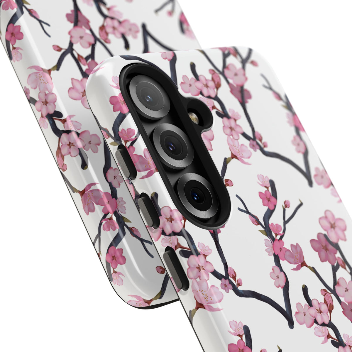 Samsung Galaxy Tough Phone Cases Cherry Blossom White Background