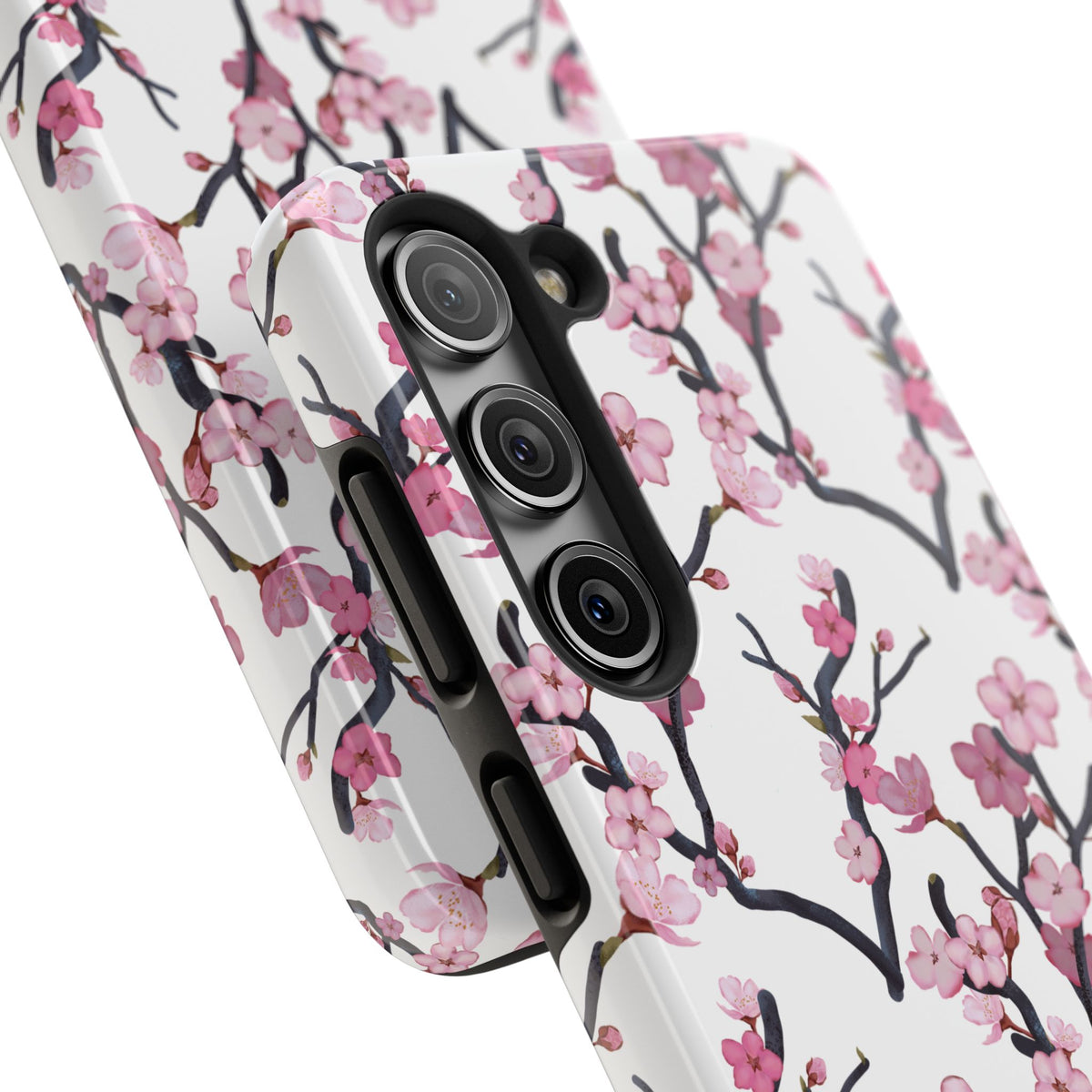Samsung Galaxy Tough Phone Cases Cherry Blossom White Background