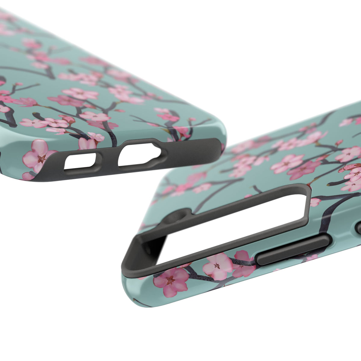 Samsung Galaxy Tough Phone Cases Cherry Blossom Green Background