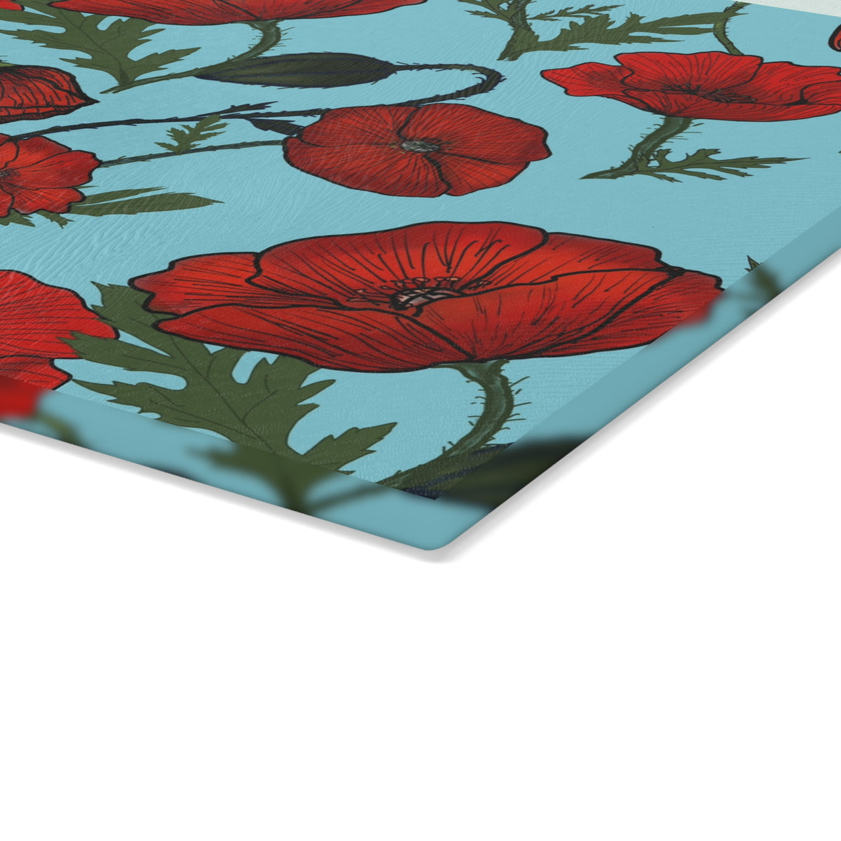 Poppy Field Glass Cutting Board