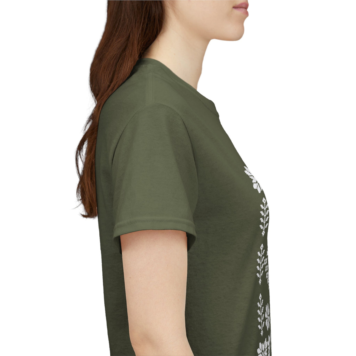 Tatreez Unisex Heavy Cotton Tee White Stitch Design