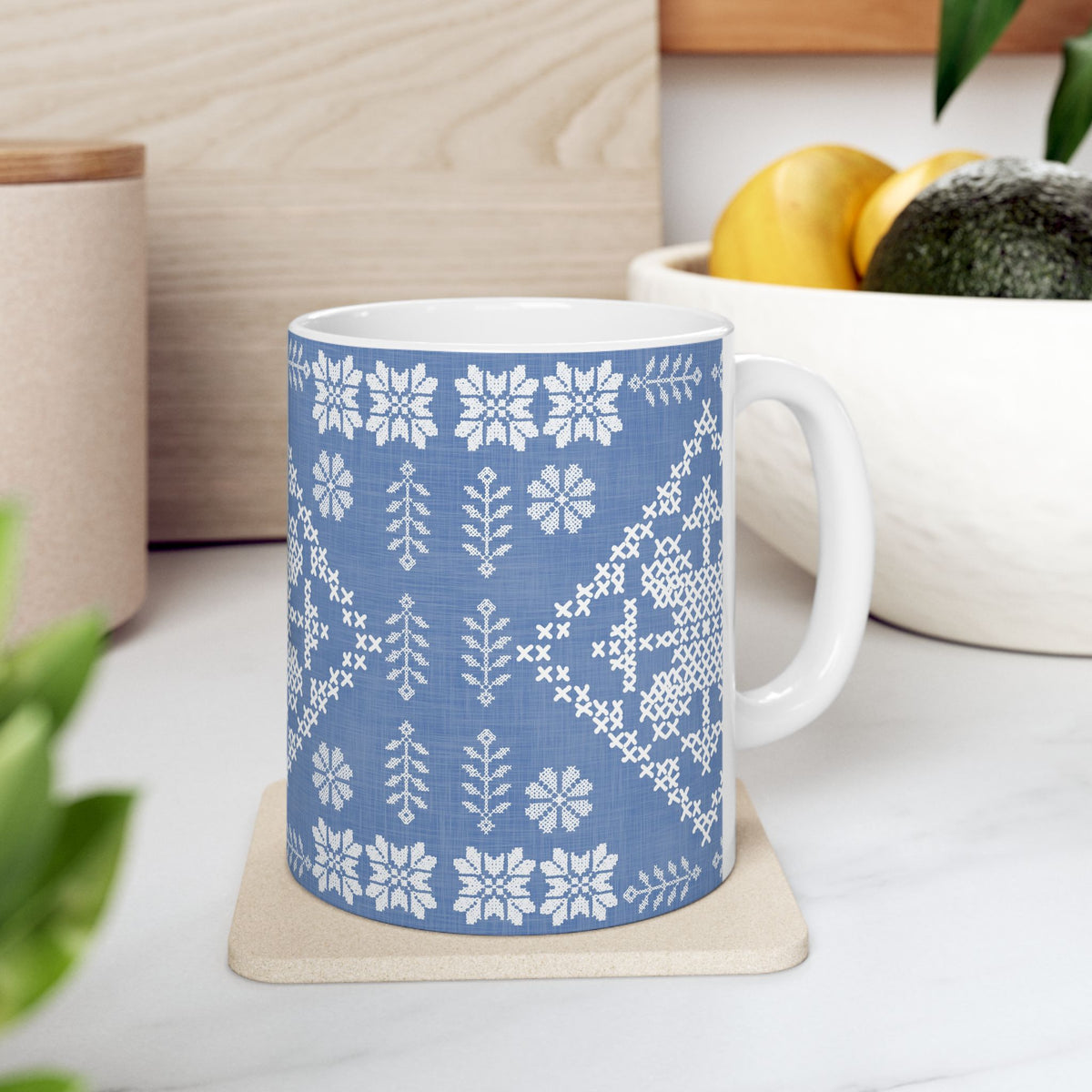 Tatreez  Ceramic Mug, (11oz, 15oz)