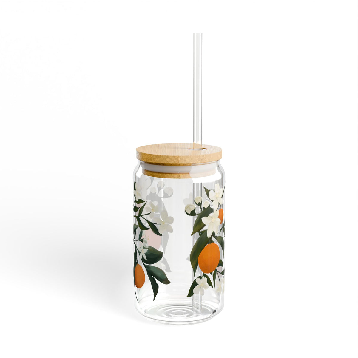 The Grove Sipper Glass, 16oz Glass Can - Orange Blossom