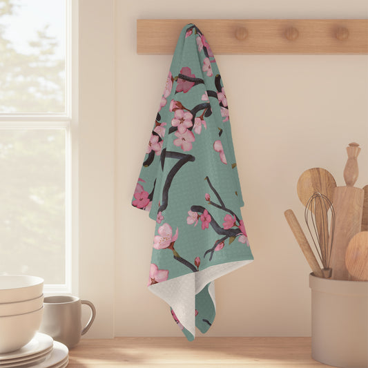 Cherry Blossom Microfiber Tea Towel