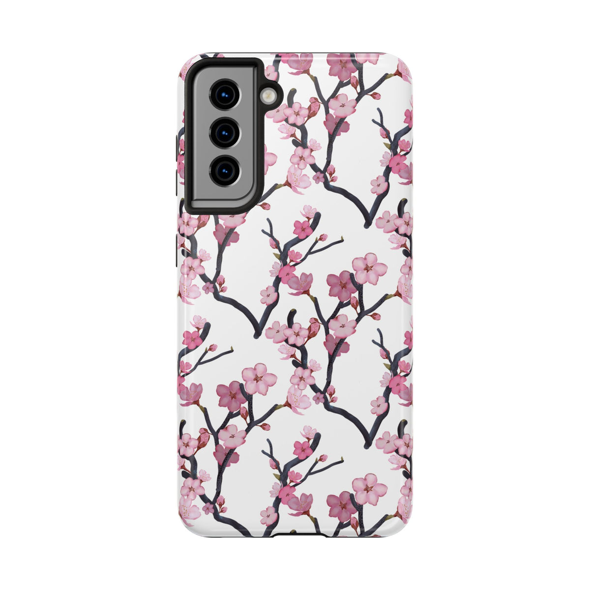 Samsung Galaxy Tough Phone Cases Cherry Blossom White Background