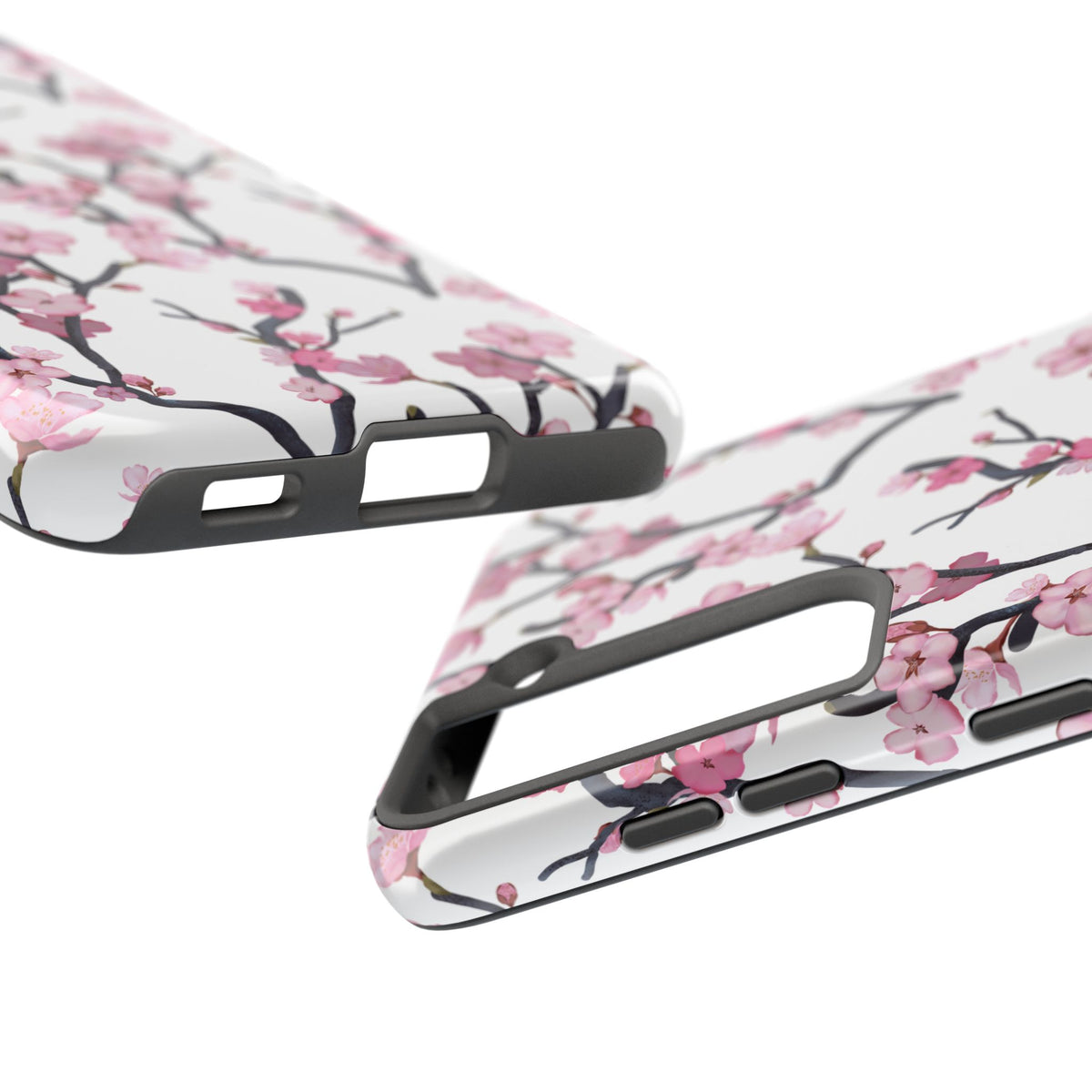 Samsung Galaxy Tough Phone Cases Cherry Blossom White Background