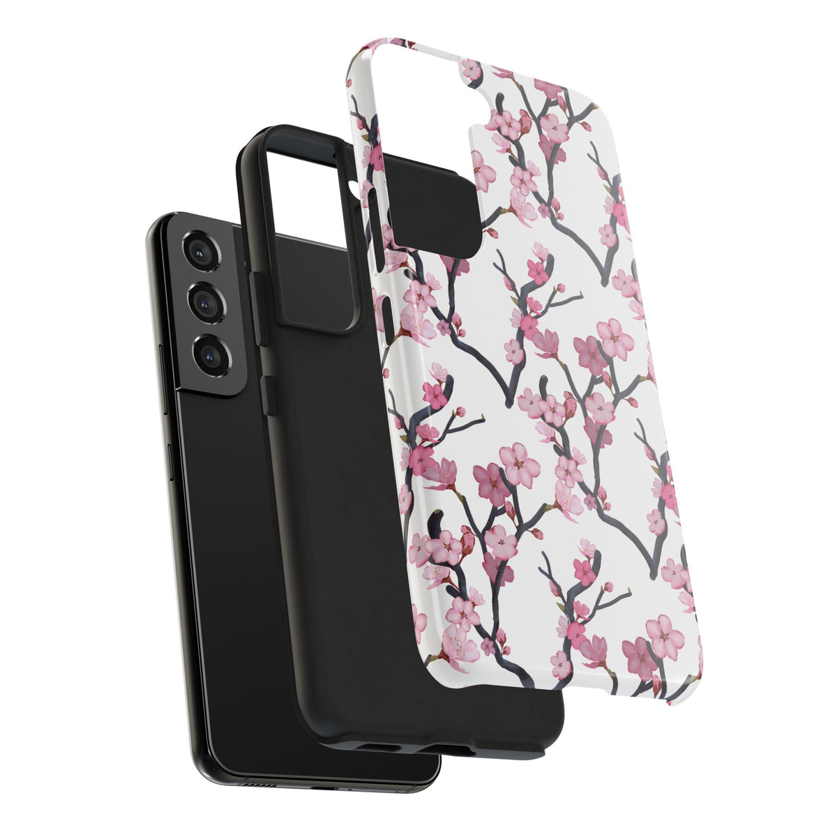 Samsung Galaxy Tough Phone Cases Cherry Blossom White Background