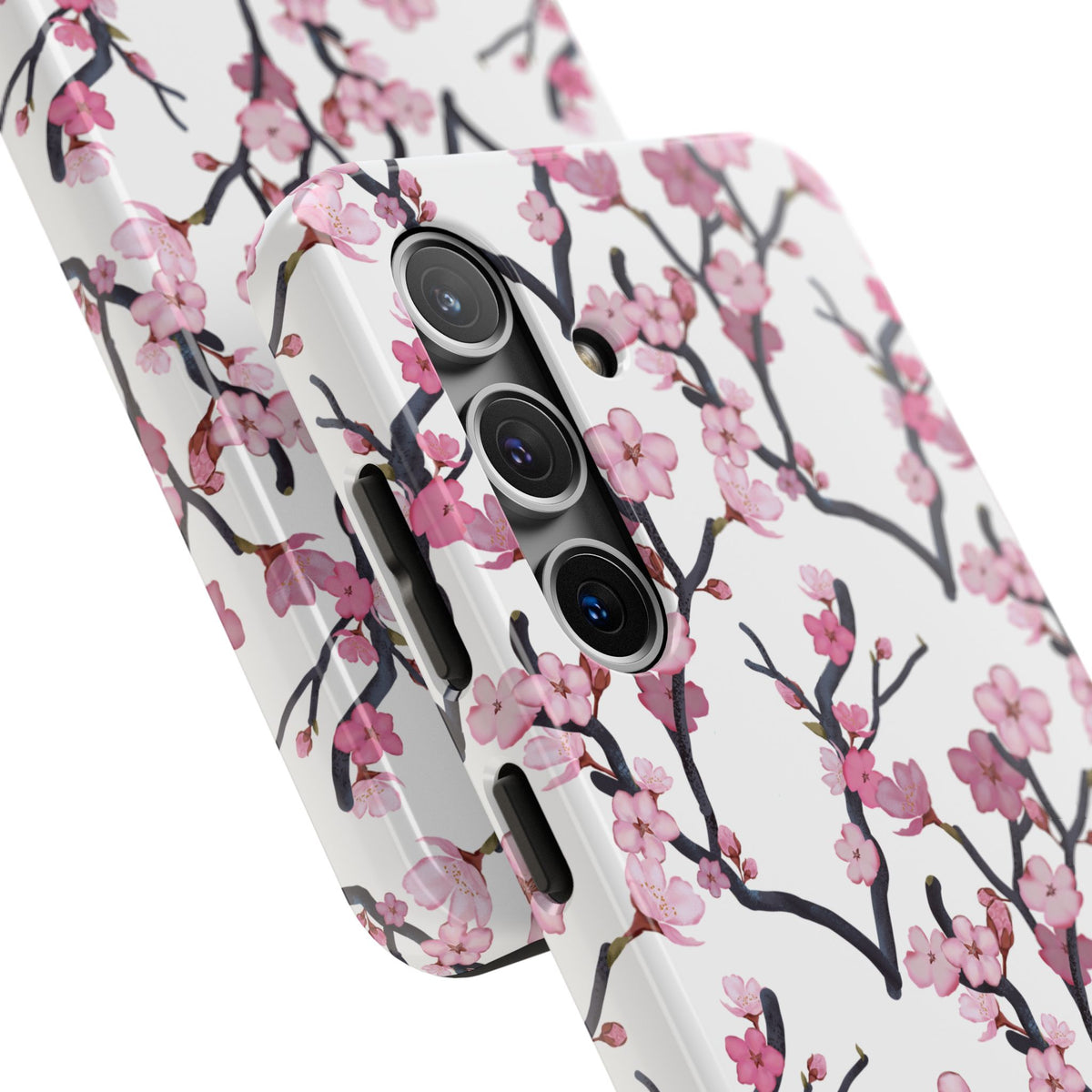 Samsung Galaxy Tough Phone Cases Cherry Blossom White Background