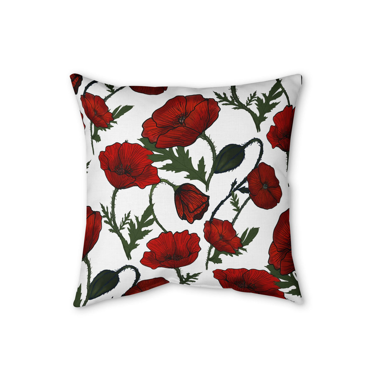 Poppy Faux Linen Pillow