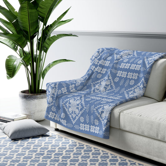 Tatreez Sherpa Fleece Blanket