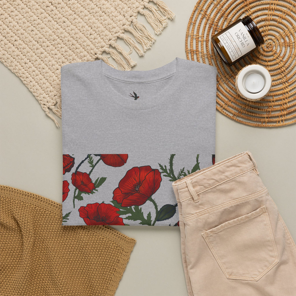 Poppy Field Unisex Heavy Cotton Tee