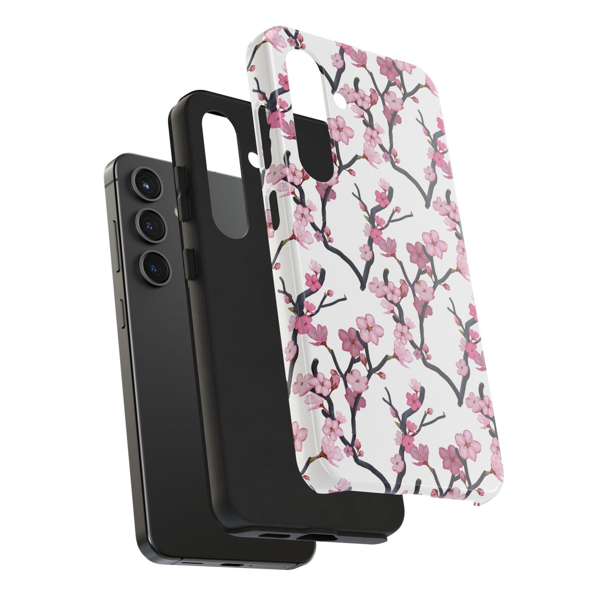 Samsung Galaxy Tough Phone Cases Cherry Blossom White Background
