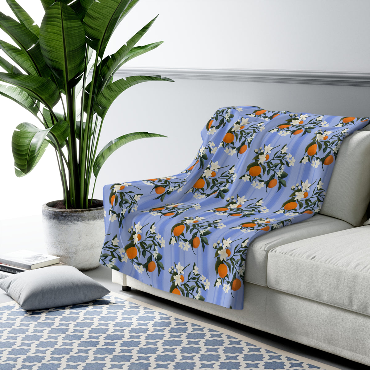 The Grove Sherpa Fleece Blanket - Orange Blossoms