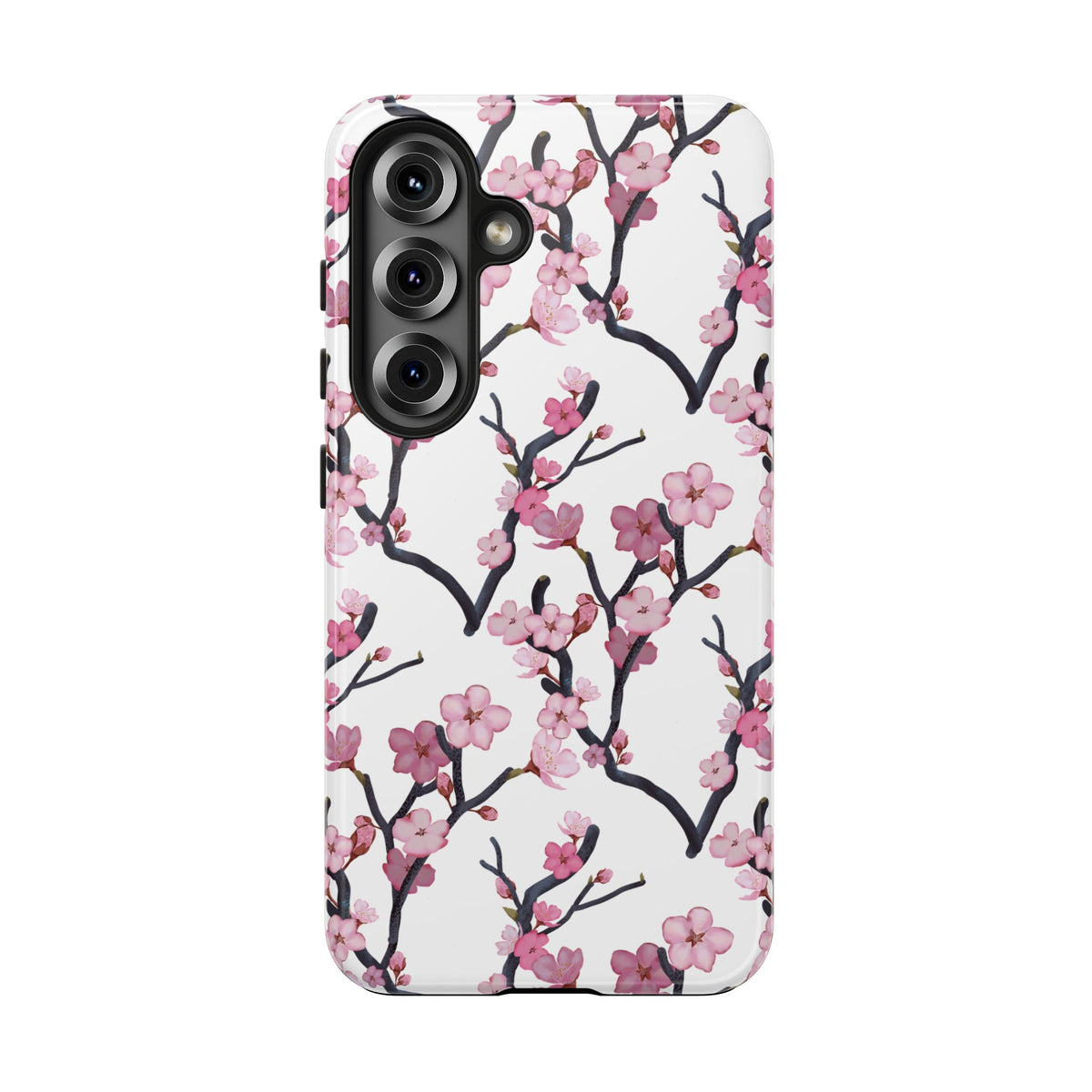 Samsung Galaxy Tough Phone Cases Cherry Blossom White Background