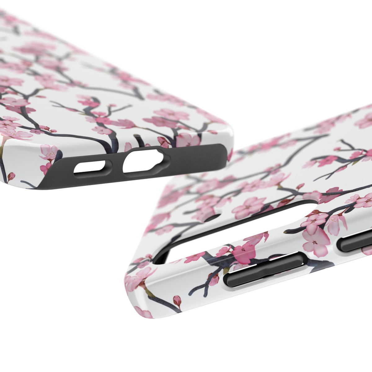 Samsung Galaxy Tough Phone Cases Cherry Blossom White Background
