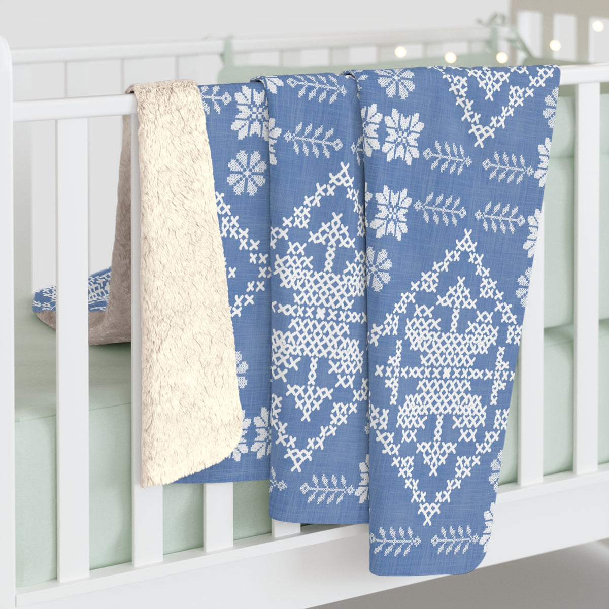 Tatreez Sherpa Fleece Blanket