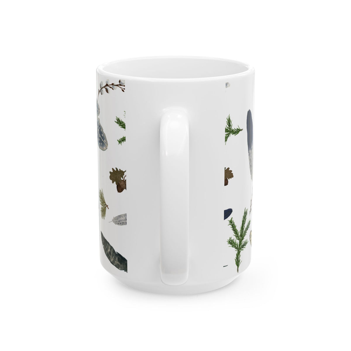 Forest Floor White Ceramic Mug, (11oz, 15oz)