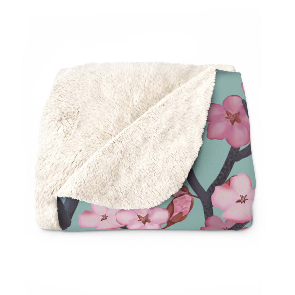 Cherry Blossom Sherpa Fleece Blanket