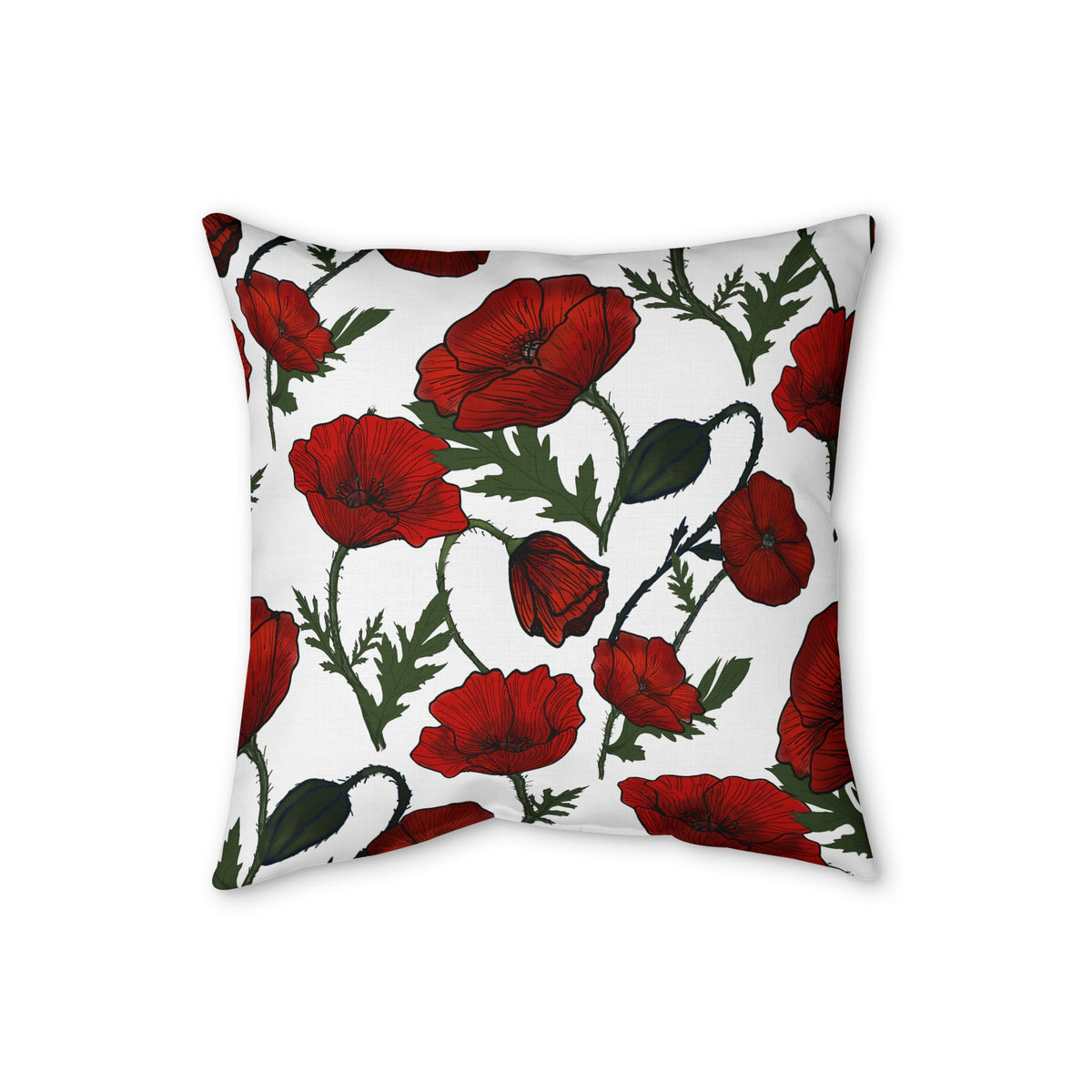 Poppy Faux Linen Pillow