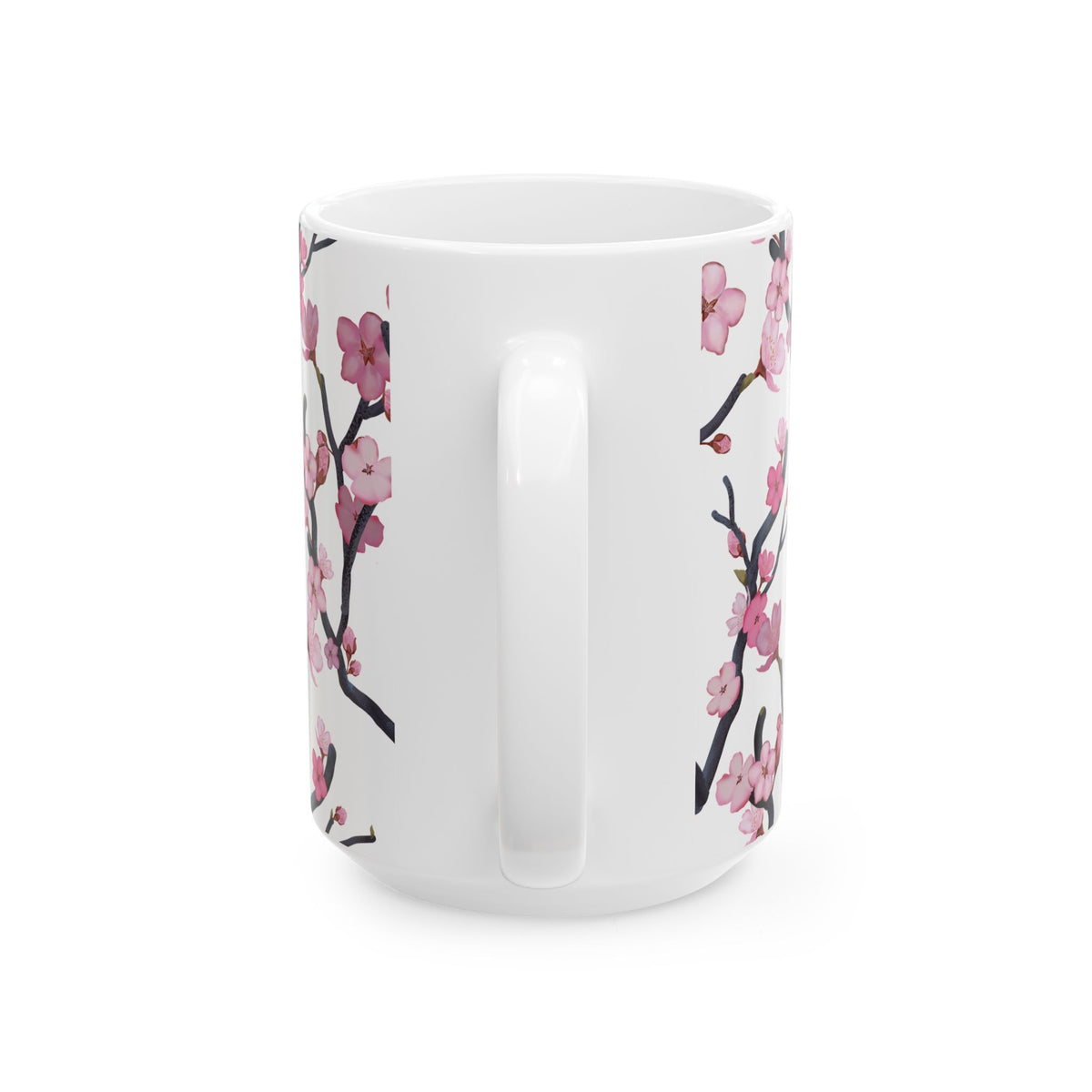 Cherry Blossom White Ceramic Mug, (11oz, 15oz) White