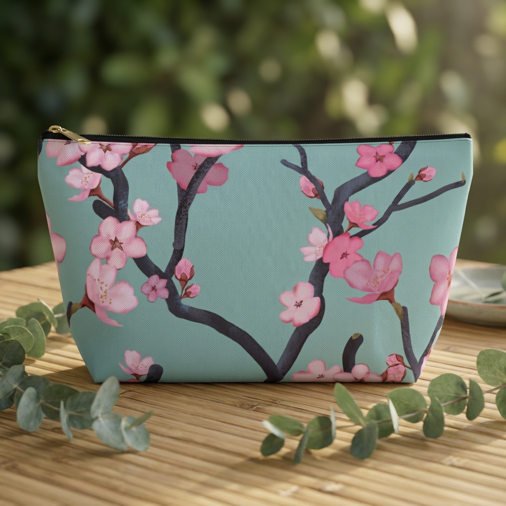 Cherry Blossom Accessory Bag w T-bottom