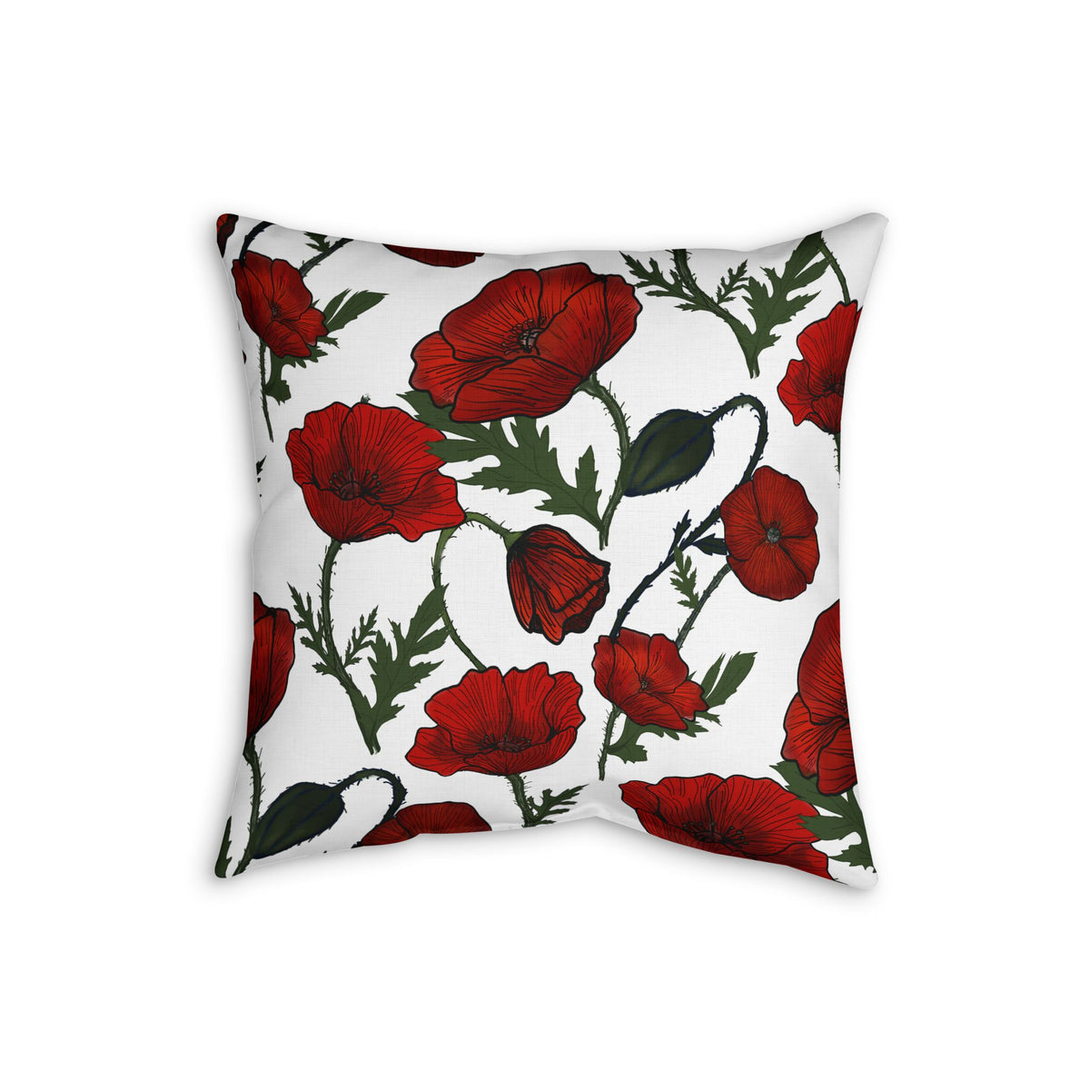 Poppy Faux Linen Pillow