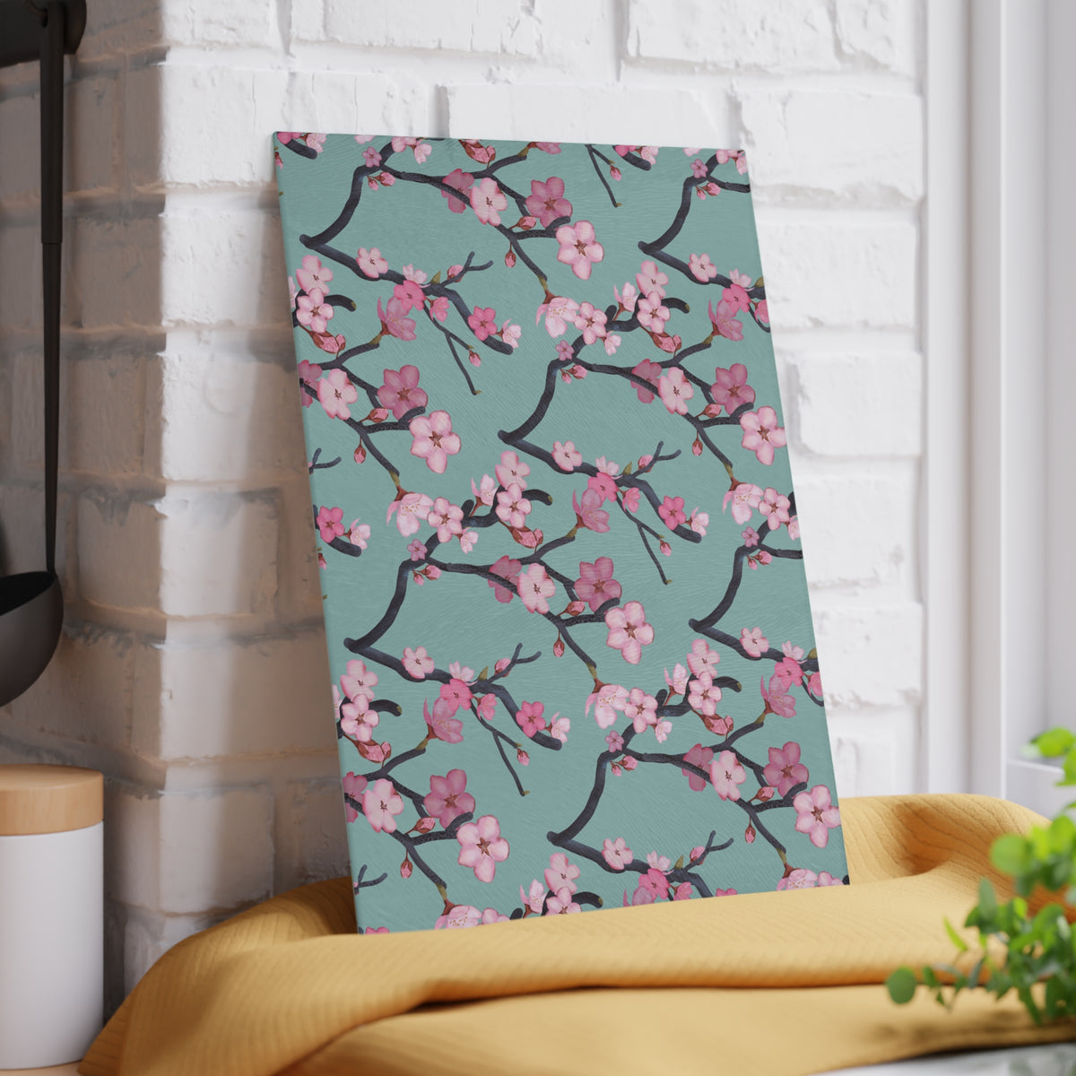 Cherry Blossom Glass Cutting Board