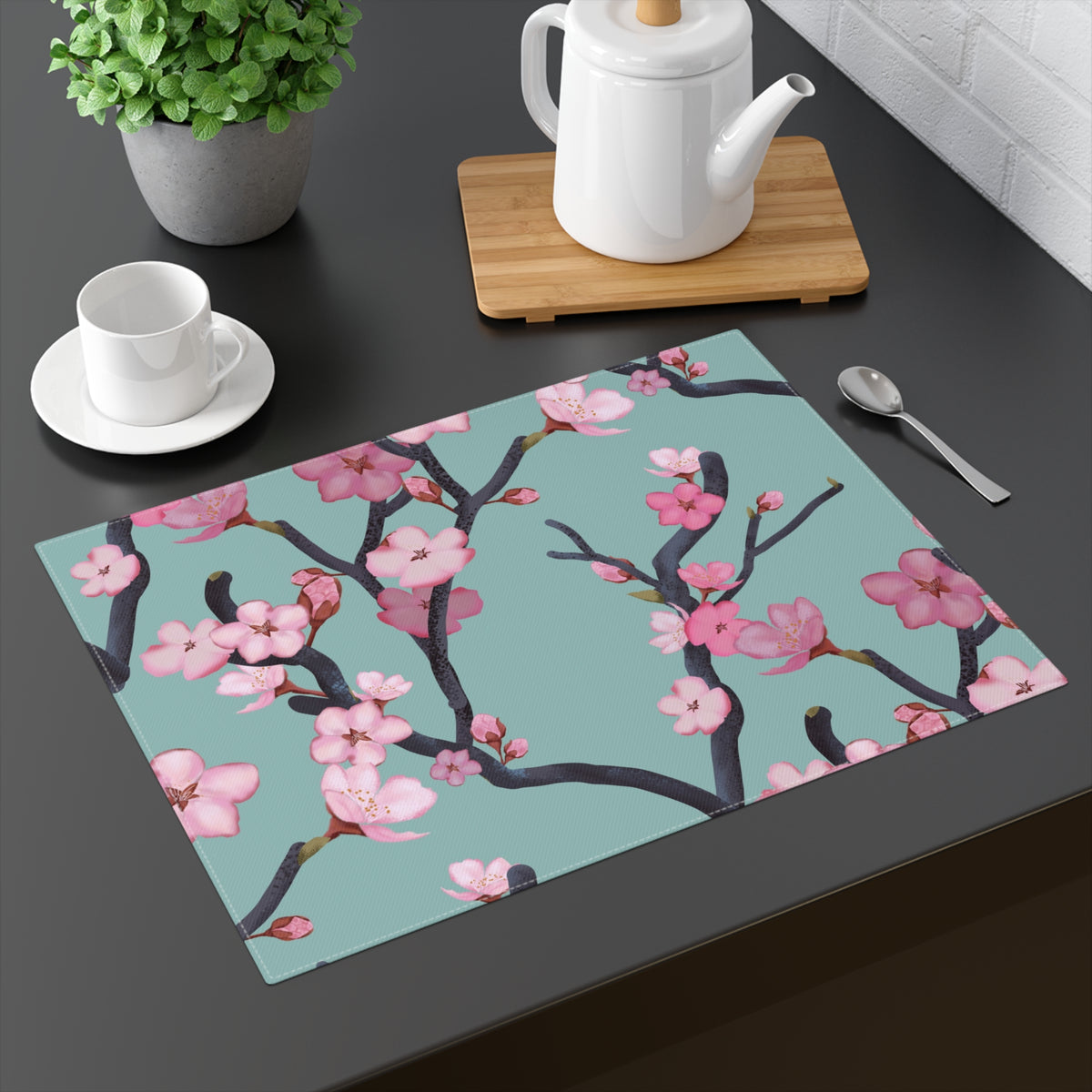 Cherry Blossom Placemat — Pink Sakura Floral Table Mat
