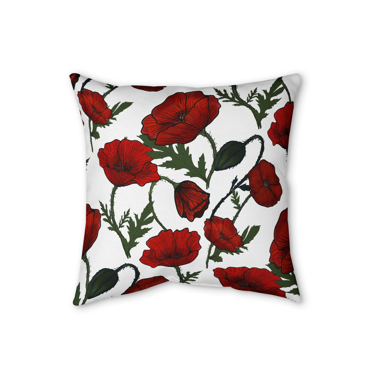 Poppy Faux Linen Pillow
