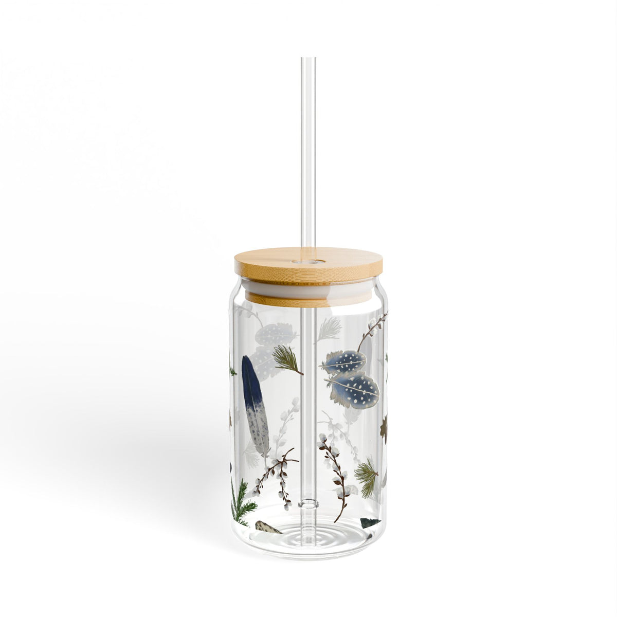 Forest Floor Sipper Glass, Glass Can 16oz