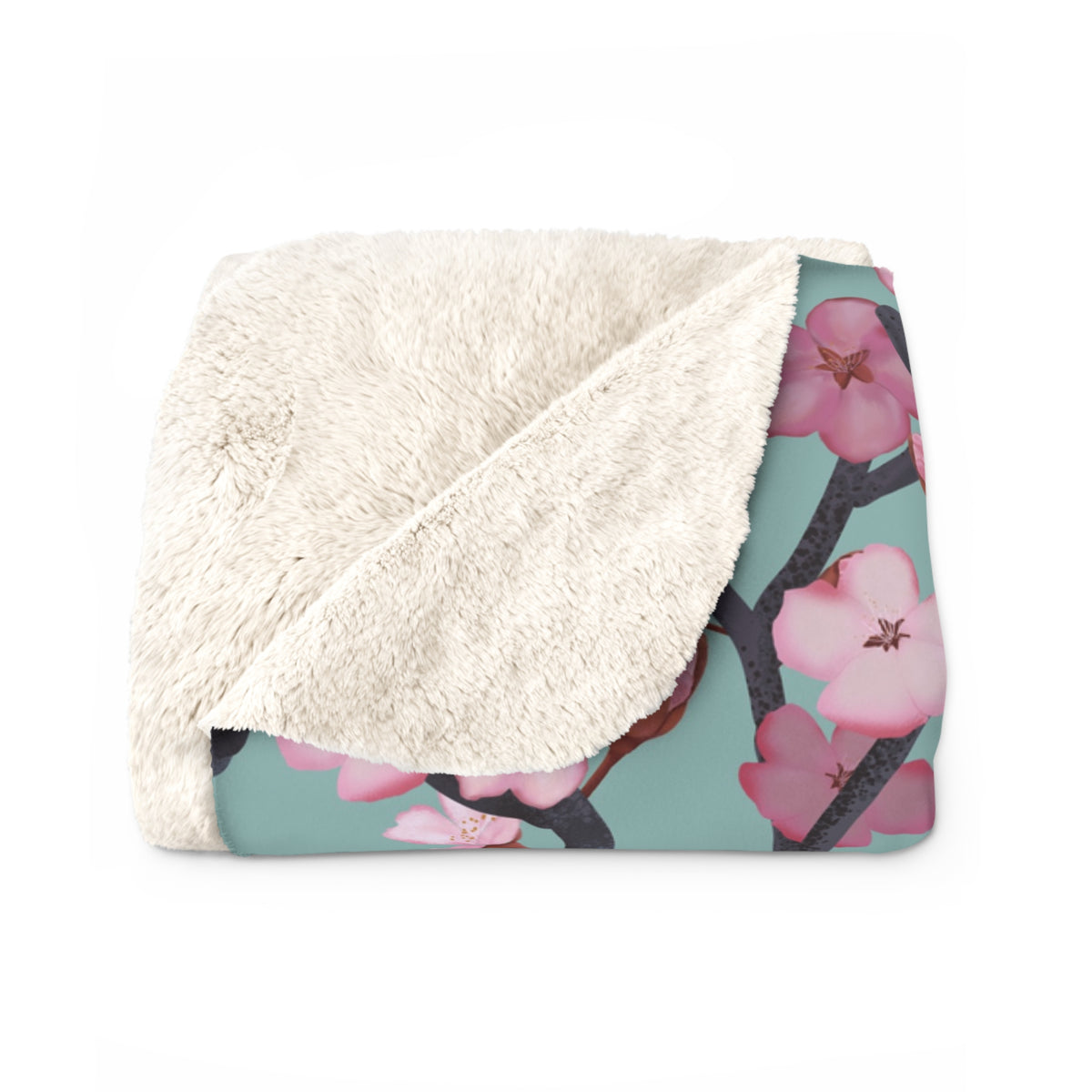 Cherry Blossom Sherpa Fleece Blanket