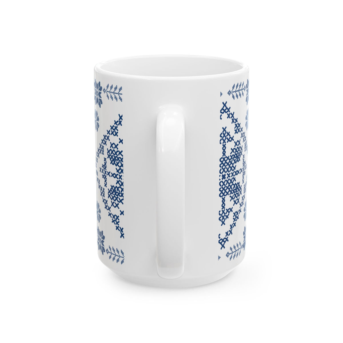 Tatreez White Ceramic Mug, (11oz, 15oz)