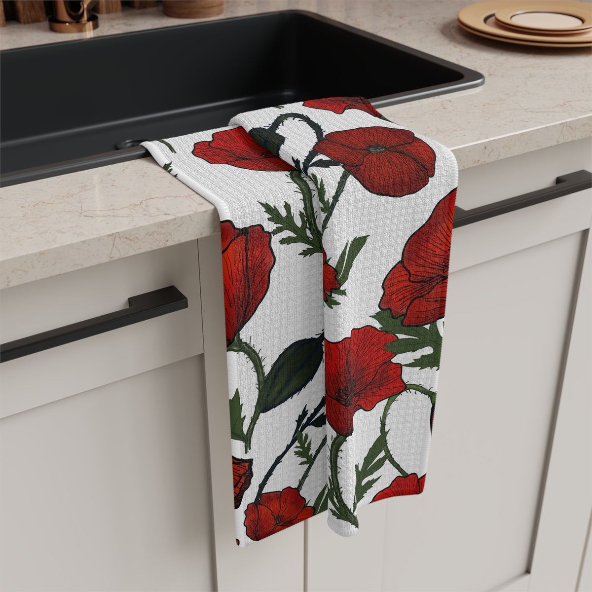 Poppy Field Microfiber Tea Towel