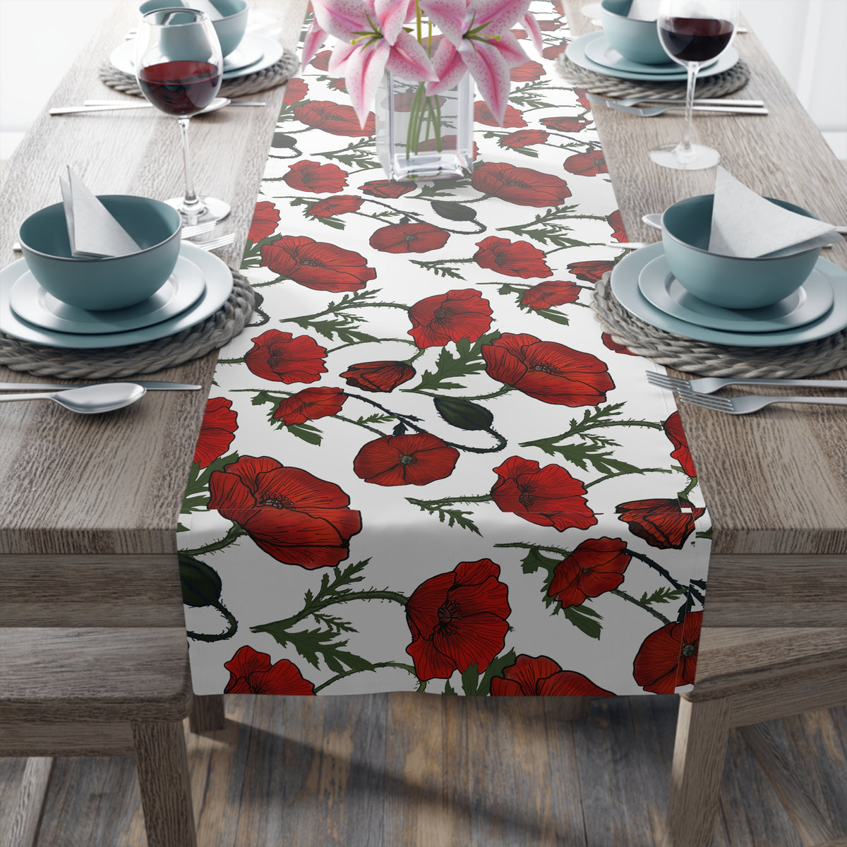 Poppy Field Table Runner