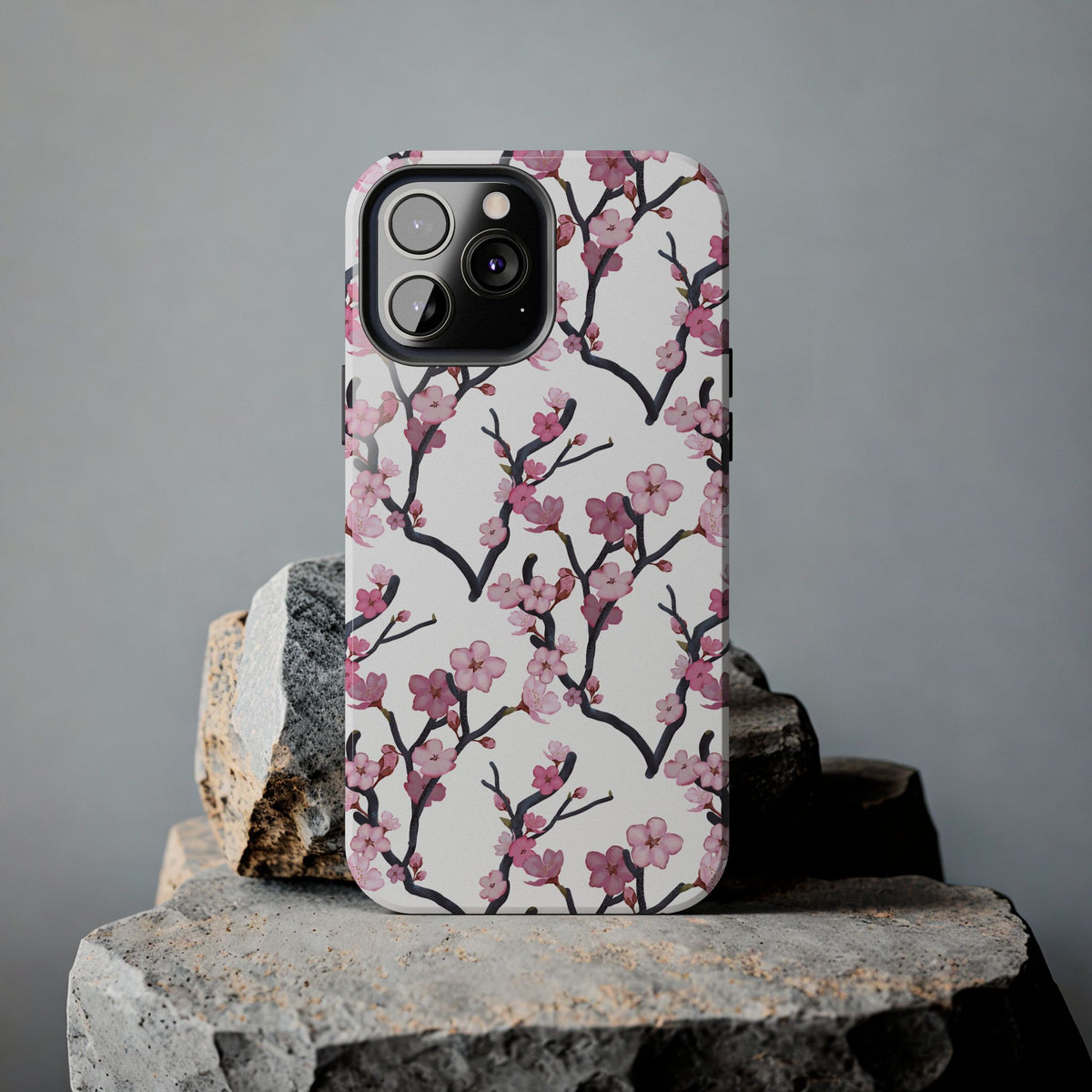 iPhone Tough Phone Cases Cherry Blossom White Background