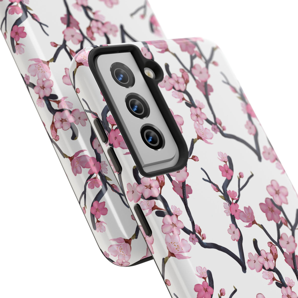 Samsung Galaxy Tough Phone Cases Cherry Blossom White Background