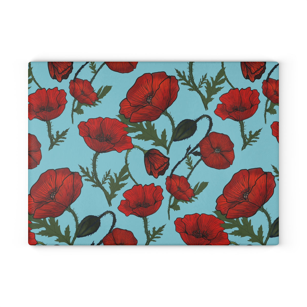 Poppy Field Glass Cutting Board