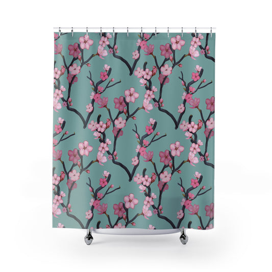 Cherry Blossom Shower Curtain | Floral Bathroom Decor