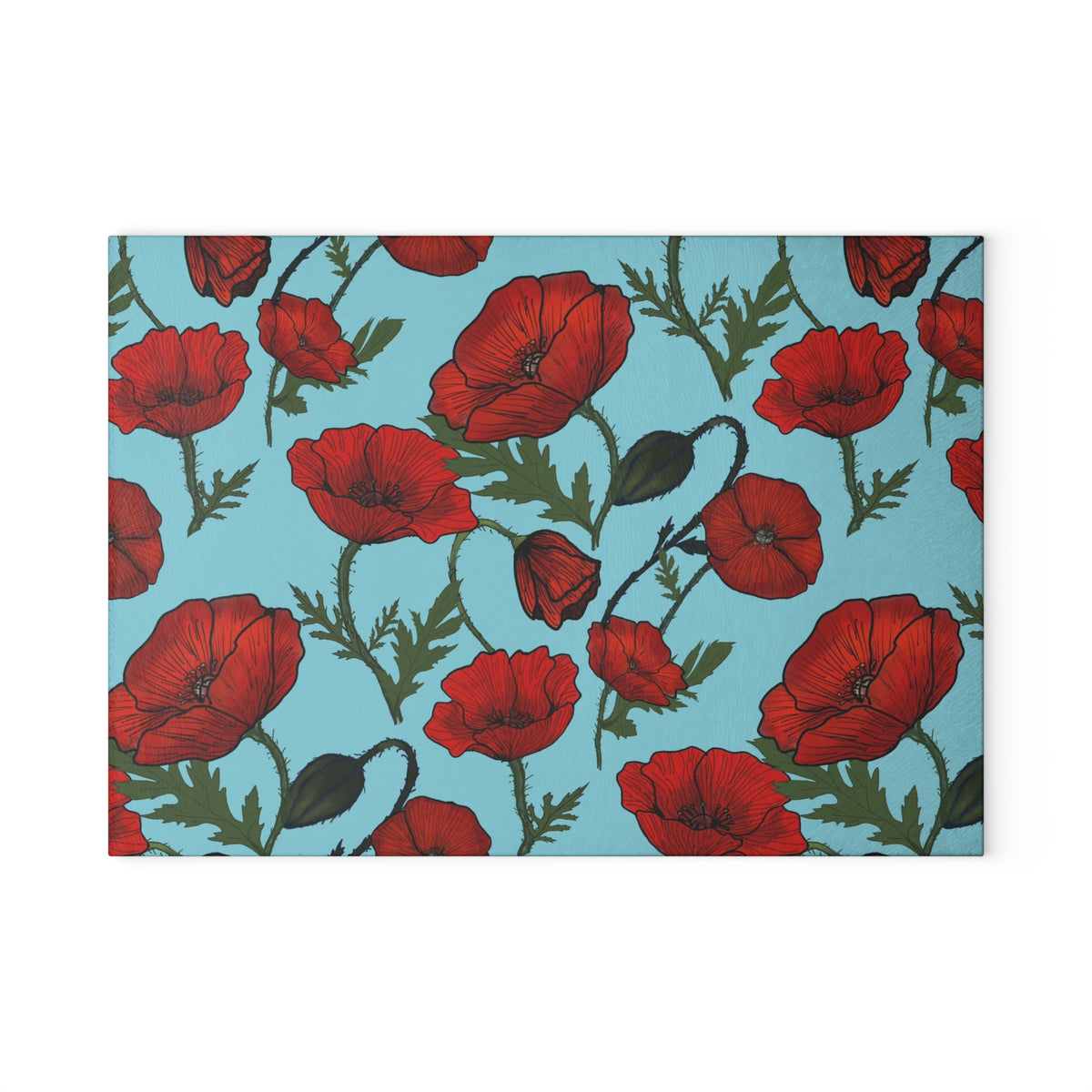 Poppy Field Glass Cutting Board
