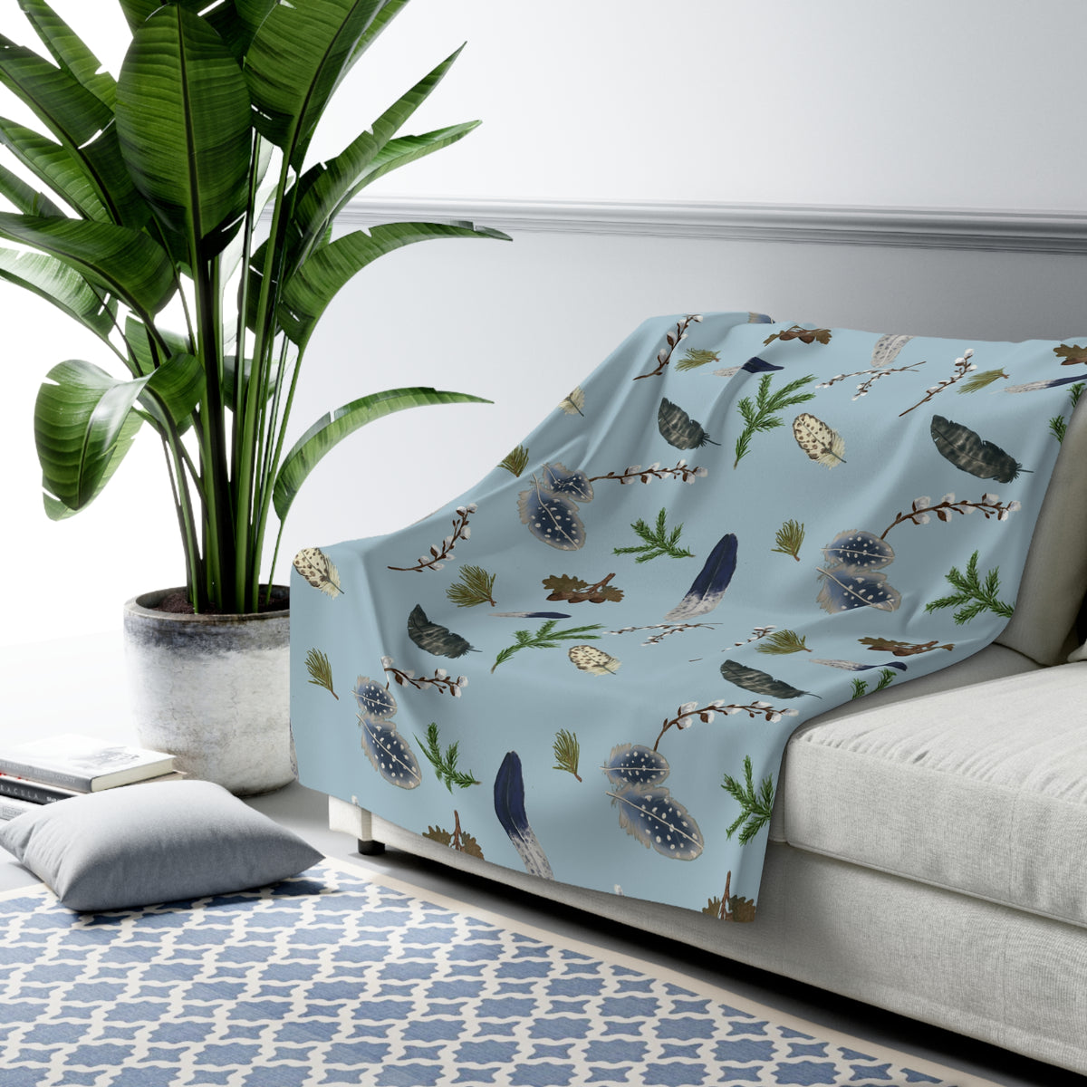 Forest Floor Sherpa Fleece Blanket