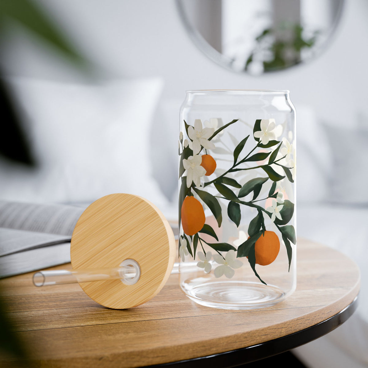 The Grove Sipper Glass, 16oz Glass Can - Orange Blossom