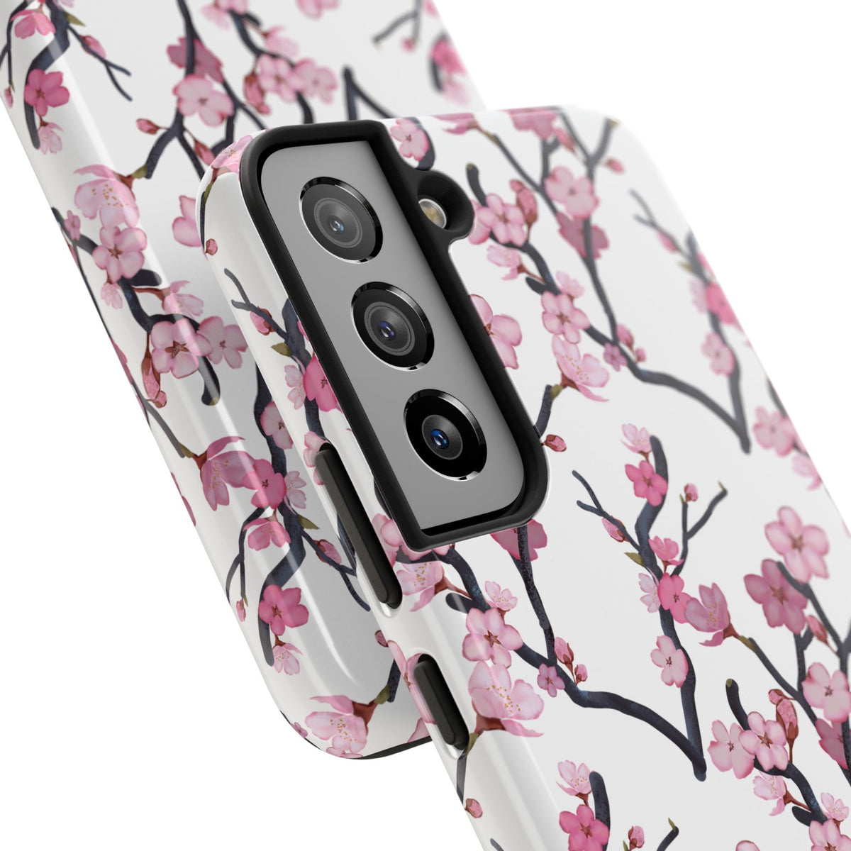 Samsung Galaxy Tough Phone Cases Cherry Blossom White Background