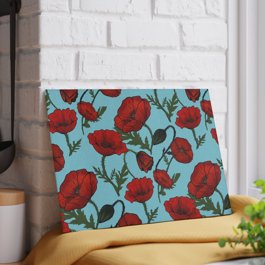 Poppy Field Glass Cutting Board